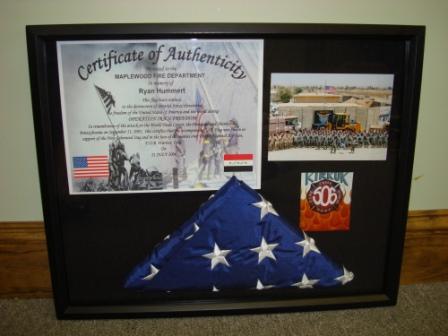 Flag and plaque